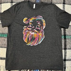 Colorful Santa Bella Canvas Dark Gray T-Shirt 2XL